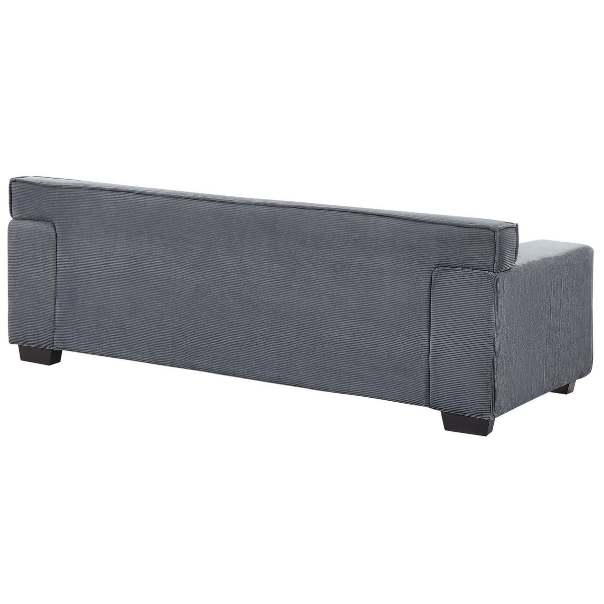 3-SITZER-SOFA Cord Dunkelgrau Viskan - Dunkelgrau, Textil (200/67/82cm) - Beliani