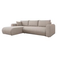 ECKSOFA Eliwo Cord - Schwarz/Sahara, Holz/Textil (252/158cm) - MIRJAN24