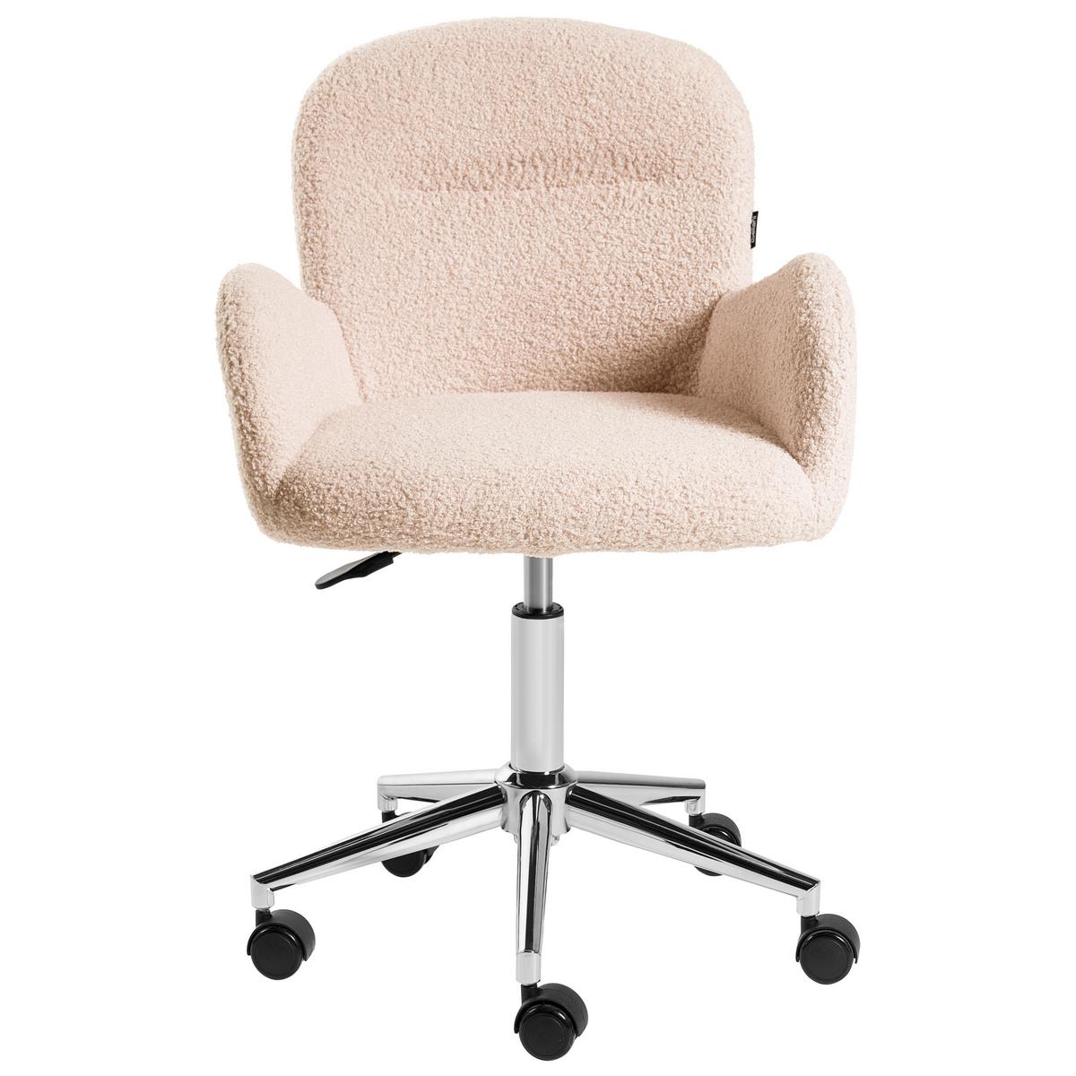 SCHREIBTISCHSTUHL Bouclé Hellbeige Priddy - Beige, Textil (60/79/60cm) - Beliani