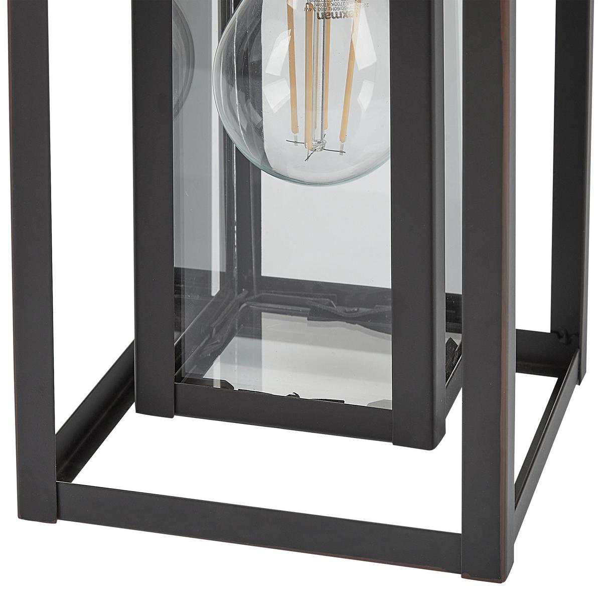 AUSSENWANDLEUCHTE Almond 12/20/34 cm - Schwarz, Metall (20/34/12cm) - Beliani