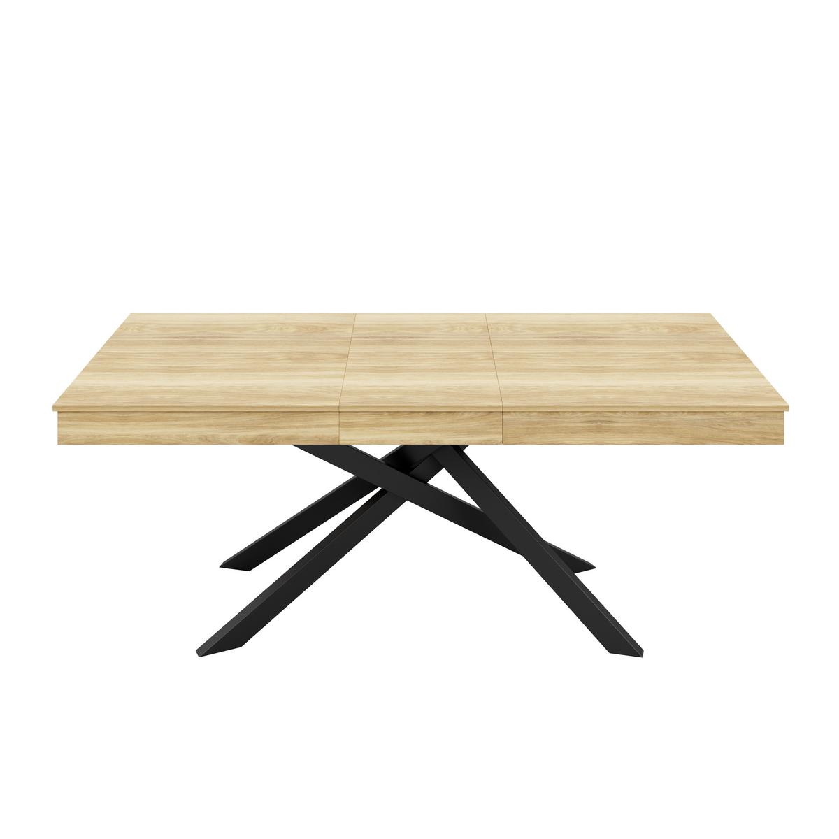 ESSTISCH Ausziehbar 140-180cm Eichenoptik MDF mit Metall Kreuzbeinen - Eichefarben, Holzwerkstoff (80/180/76cm) - Urban Meuble