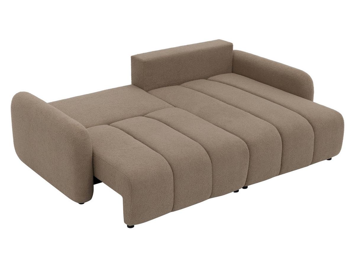 ECKSOFA Carlos Boucle - Schwarz/Braun, Holz/Kunststoff (236/160cm) - MIRJAN24
