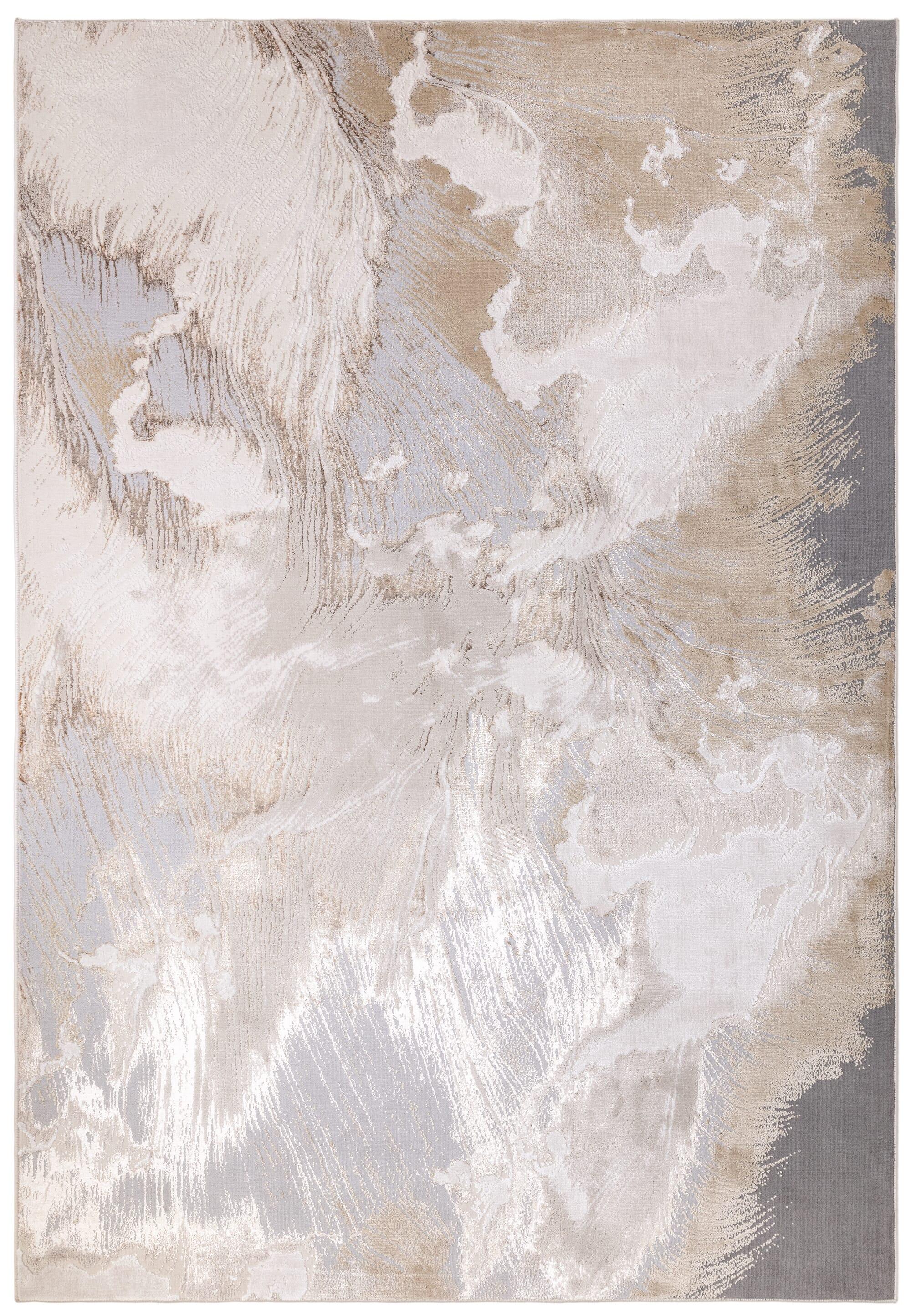 TEPPICH SARNTAL, abstrakt, aus Polyester, Florhöhe 8 mm, Gold, 160 x 230 cm - Beige, Textil (230/160cm) - KADIMA DESIGN