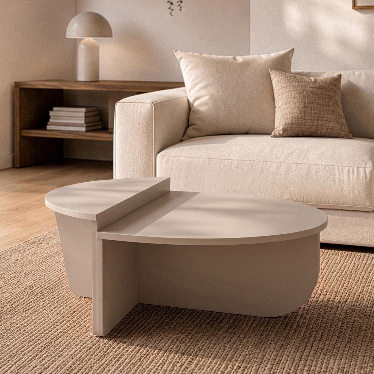 COUCHTISCH (2er-Set) orion 90/90/35 cm - Kaschmir, Holzwerkstoff (9.5/90/35cm) - Calicosy