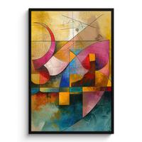 POSTER MIT RAHMENGERAHMTES BILD Kunst - Abstrakt - Modern Bilderleiste 80x120 cm - Gelb, Papier (80/120cm) - MuchoWow