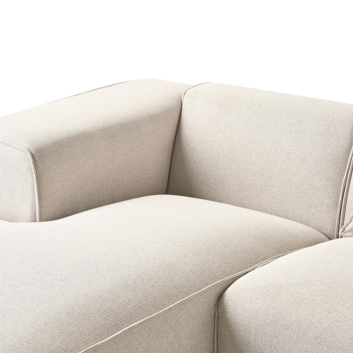 ECKSOFA 3-Sitzer Stoff Hellbeige rechtsseitig Dolva - Beige, Textil (294/170cm) - Beliani