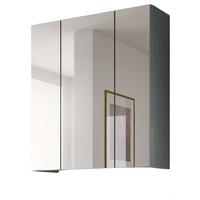 SPIEGELSCHRANK grün, Badschrank skandinavisch 3-türig 60 x 68 cm - Eichefarben/Grün, Glas/Holzwerkstoff (60/68/19cm) - Inn.Furn