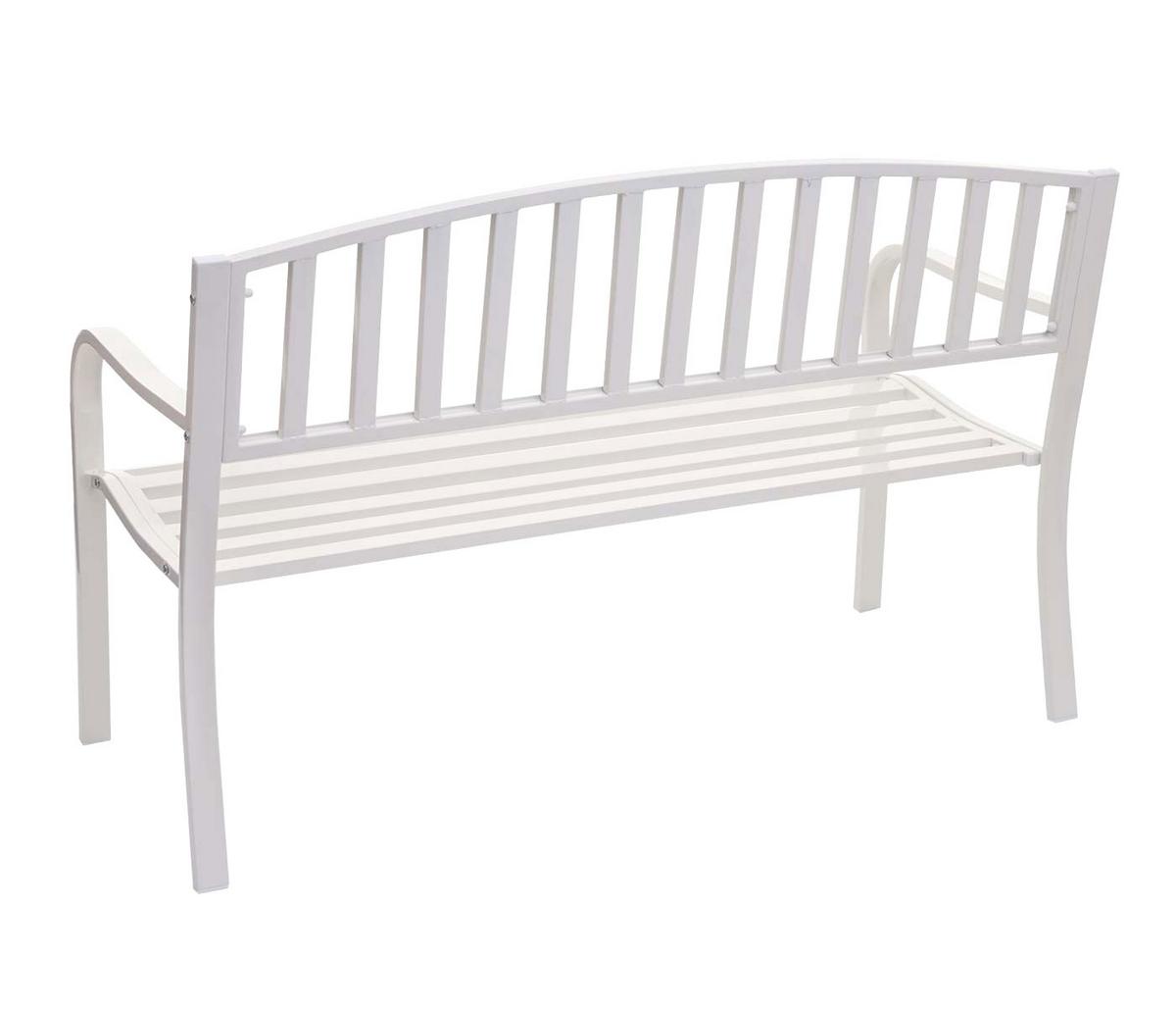 GARTENBANK Weiß - Weiß, Metall (128/87/58cm) - MCW