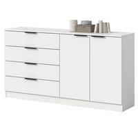 SIDEBOARD weiß 148 x 80 cm, Kommode mit viel Stauraum - Schwarz/Weiß, Holzwerkstoff/Kunststoff (148/80/35cm) - Inn.Furn
