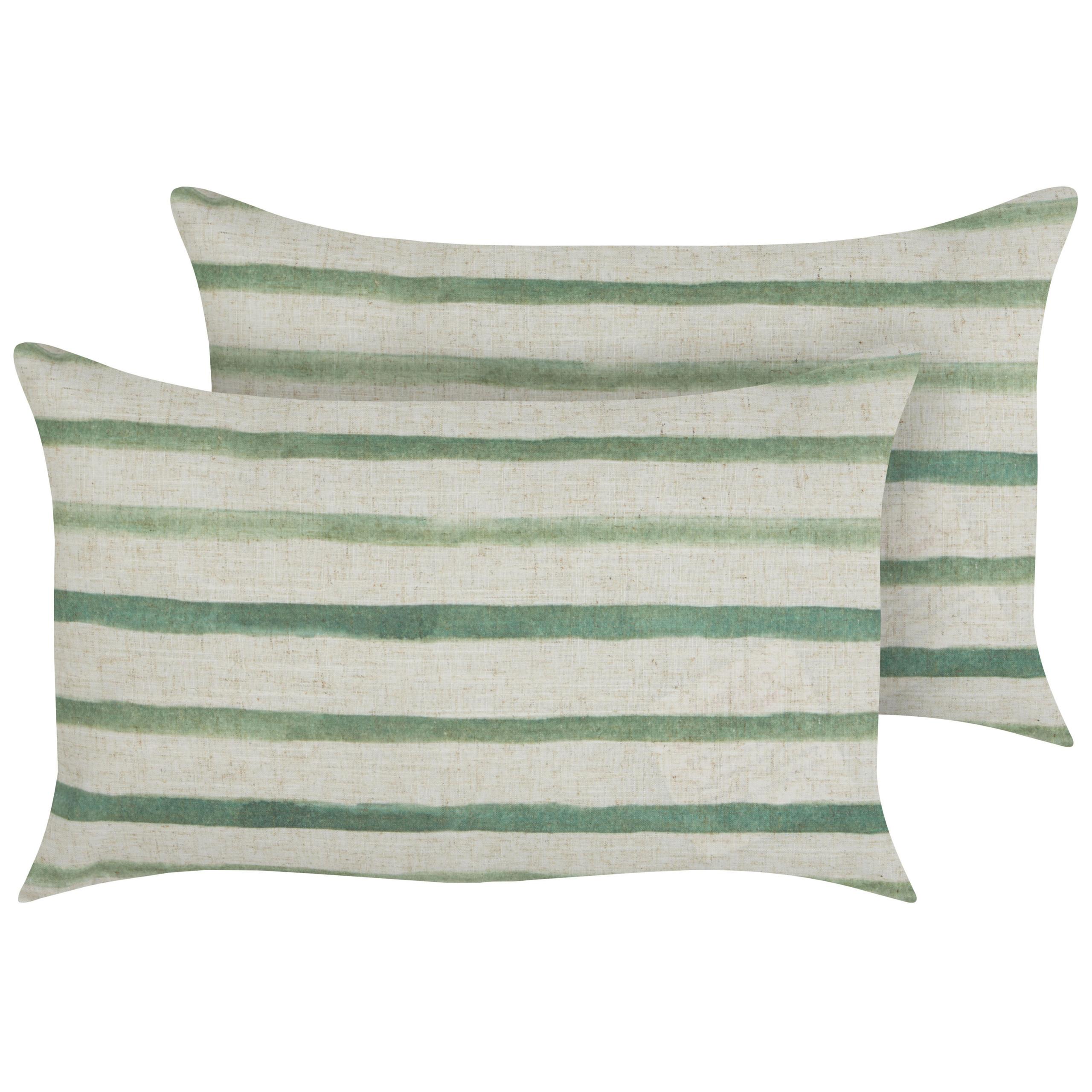 DEKOKISSEN 2er-Set Grün 50/30 cm Kafra - Beige/Grün, Textil (50/30cm) - Beliani