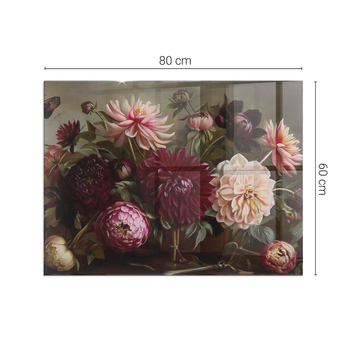 GLASPLATTE für Kamin 80x60 cm - Weinrot, Glas (80/60/0.4cm) - TULUP