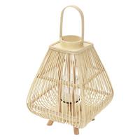 BAMBUS LATERNE H: 55,5 cm Holzfarbe Boho Stil - Naturfarben, Holz (29/55.5/29cm)