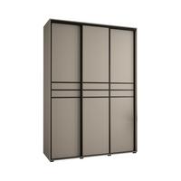 SCHWEBETÜRENSCHRANK 235,2/180/45 3-türig - Kaschmir/Schwarz, Holz/Metall (180/235.2/45cm) - MÖBEL KRYSPOL