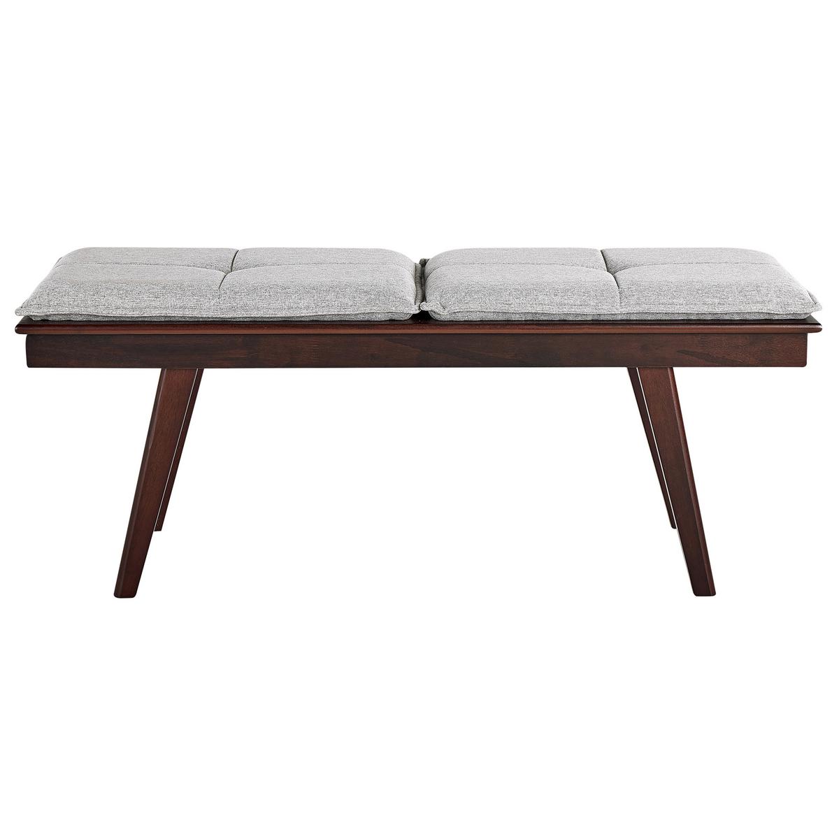 BANK Hellgrau Exton - Hellgrau/Braun, Holzwerkstoff (116/44/37cm) - Beliani