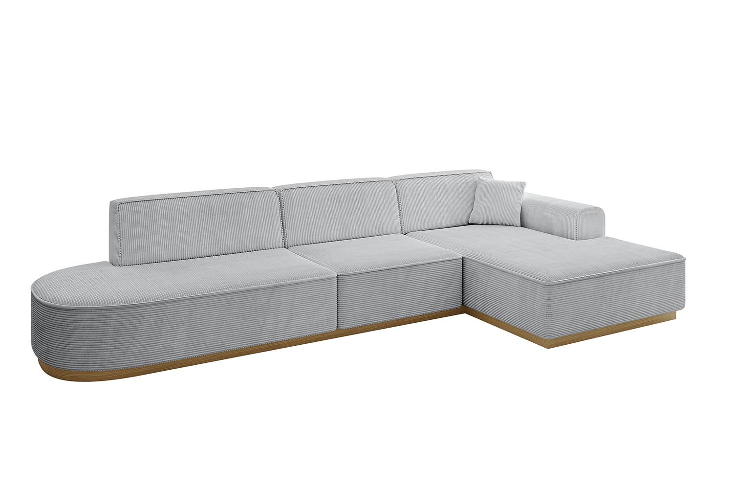 ECKSOFA Ottomane Rechts IREA-L2-v2 - 327x165x80 cm Grau - Grau, Holzwerkstoff/Textil (327/165cm) - ALTDECOR