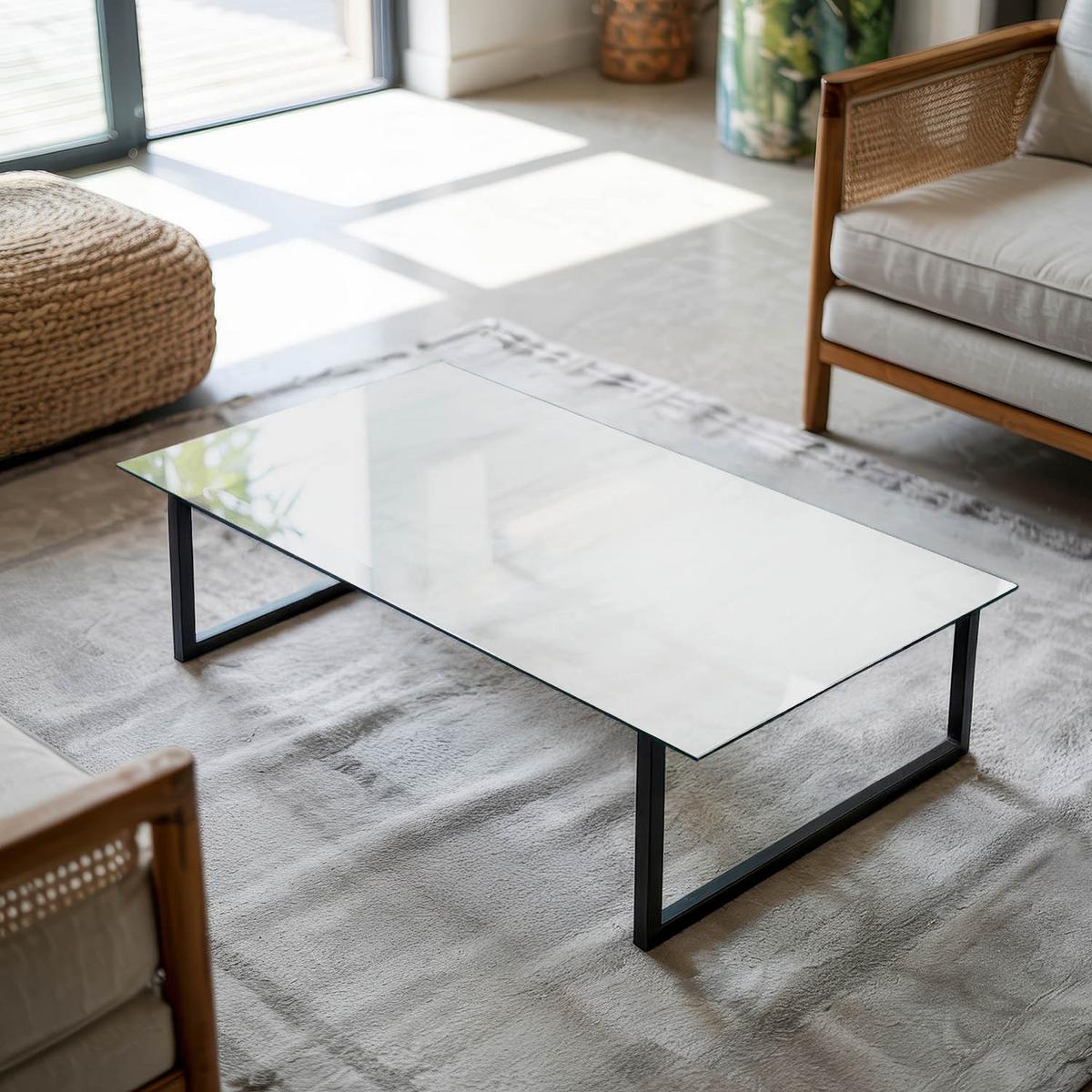 TISCHPLATTE 60x60 cm Farbe Weiß, glatt - Weiß, Glas (100/50/0.4cm) - TULUP