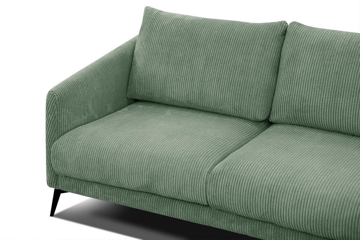 SOFA VILT 3-Sitzer, mintgrün - Schwarz/Mintgrün, Holzwerkstoff/Textil (202/89/94cm) - Wozimo