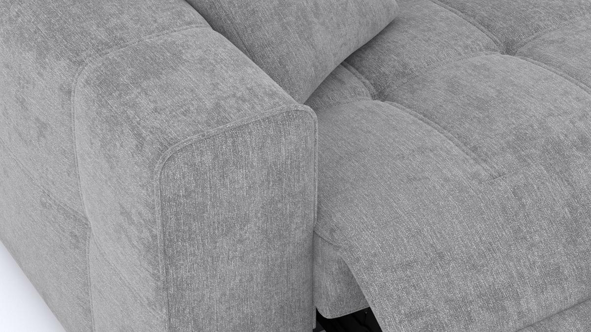 SOFA QUARTZ 3-Sitzer mit 2 Relaxfunktionen, grau - Silberfarben/Grau, Holzwerkstoff/Textil (204/80/102cm) - Wozimo