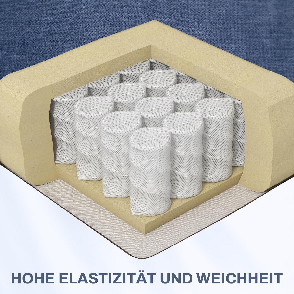 RELAXSESSEL mit Massagefunktion, Elektrisch Fernsehsessel mit Wärmfunktion - Blau/Schwarz, Textil/Metall (90/98/98cm) - HOMCOM
