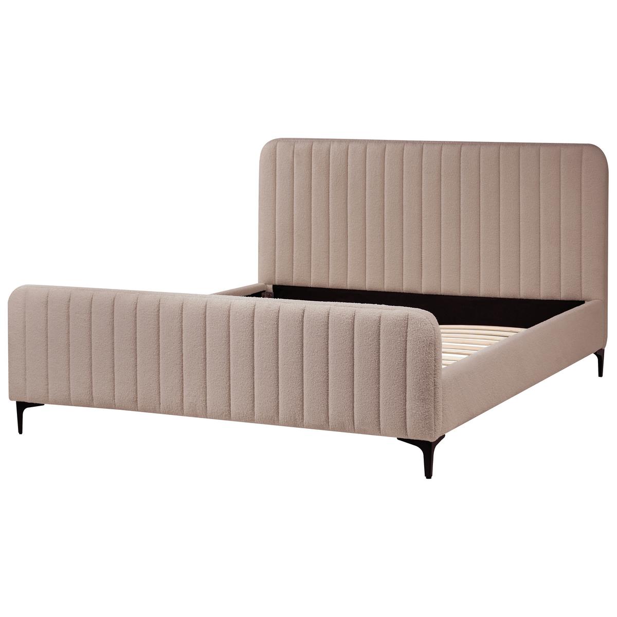 POLSTERBETT mit Lattenrost 160x200 cm Beige Lunan - Taupe, Textil (160/200cm) - Beliani