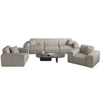 SOFASET Celes Premium 3-1-1 Stoff Scala - Hellgrau, Holzwerkstoff/Textil (225/73/88cm) - Fun Möbel