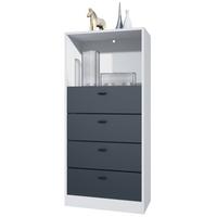 KOMMODE Pino Fronten in Anthrazit matt - Dunkelgrau/Anthrazit, Holzwerkstoff (56/125/36cm) - Vladon