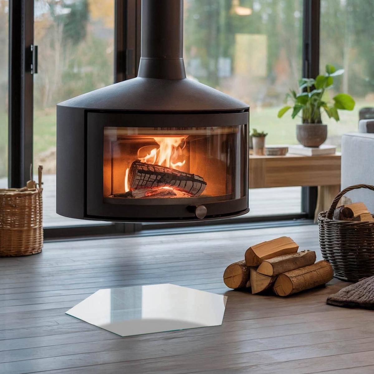 GLASPLATTE für Kamin h40 cm - Grau, Glas (40/40/0.4cm) - TULUP
