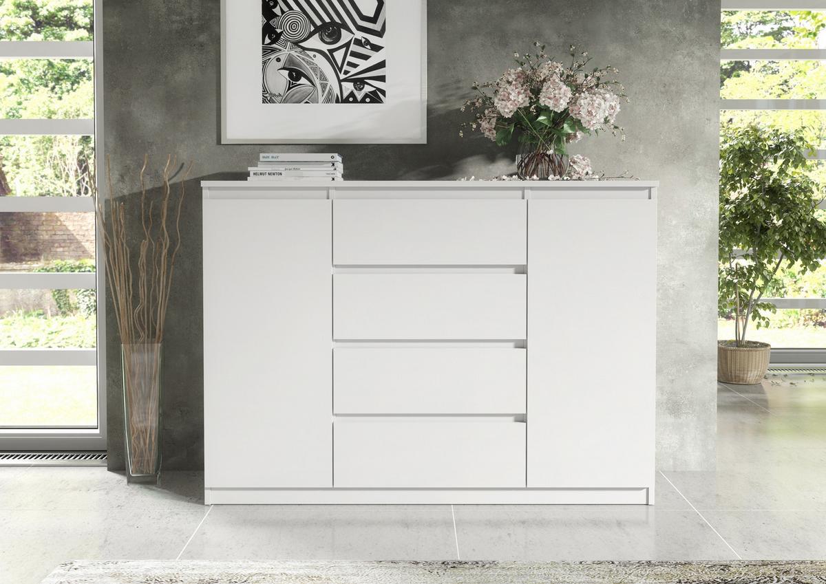 KOMMODE Weiß 120/102/39 - Weiß, Holzwerkstoff (120/102/39cm) - RAUMHIRSCH FURNITURE