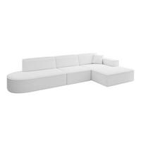ECKSOFA Ottomane Rechts IREA-L2-v4 - 327x165x77 cm Weiß - Weiß, Holzwerkstoff/Textil (327/165cm) - ALTDECOR
