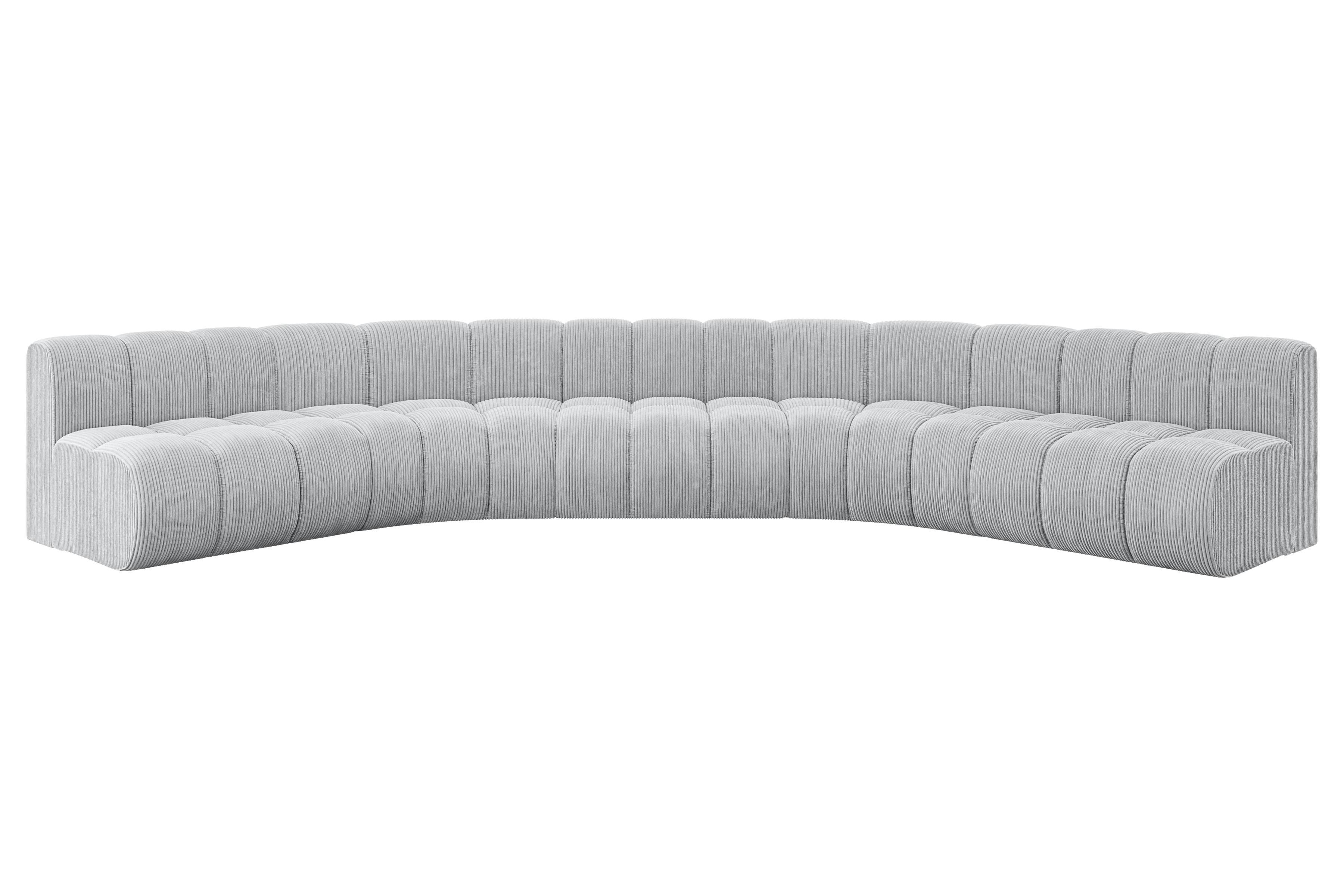 WOHNLANDSCHAFT modulares Sofa Montra-U1 - 490x174x70 cm Grau - Grau, Holzwerkstoff/Textil (490/70/174cm) - ALTDECOR