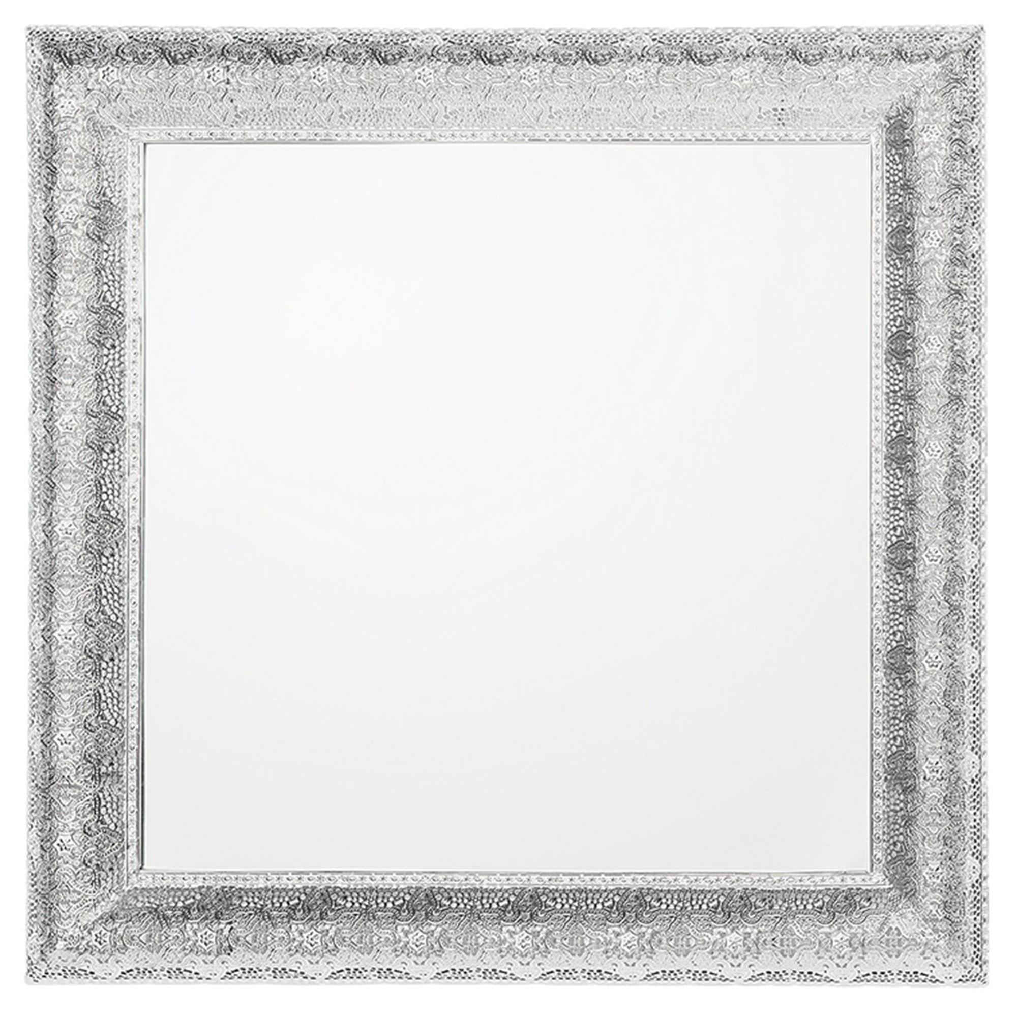 WANDSPIEGEL silber quadratisch 65/65 cm Cavan - Silberfarben, Metall (65/65/4cm) - Beliani