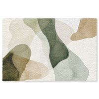 FUSSMATTE Japandi - Abstrakt - Grün Schmutzfangmatte 180x120 cm - Multicolor, Kunststoff (180/0.4cm) - MuchoWow