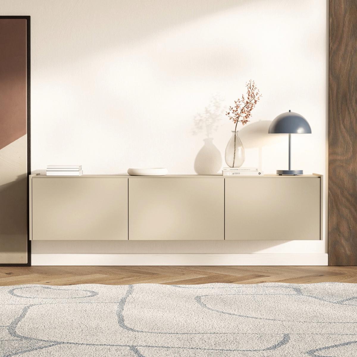TV-LOWBOARD Magro 2-türig hängend oder stehend, Kaschmirgrau, 180 cm - Taupe, Holzwerkstoff (180/46.2/39cm) - Selsey