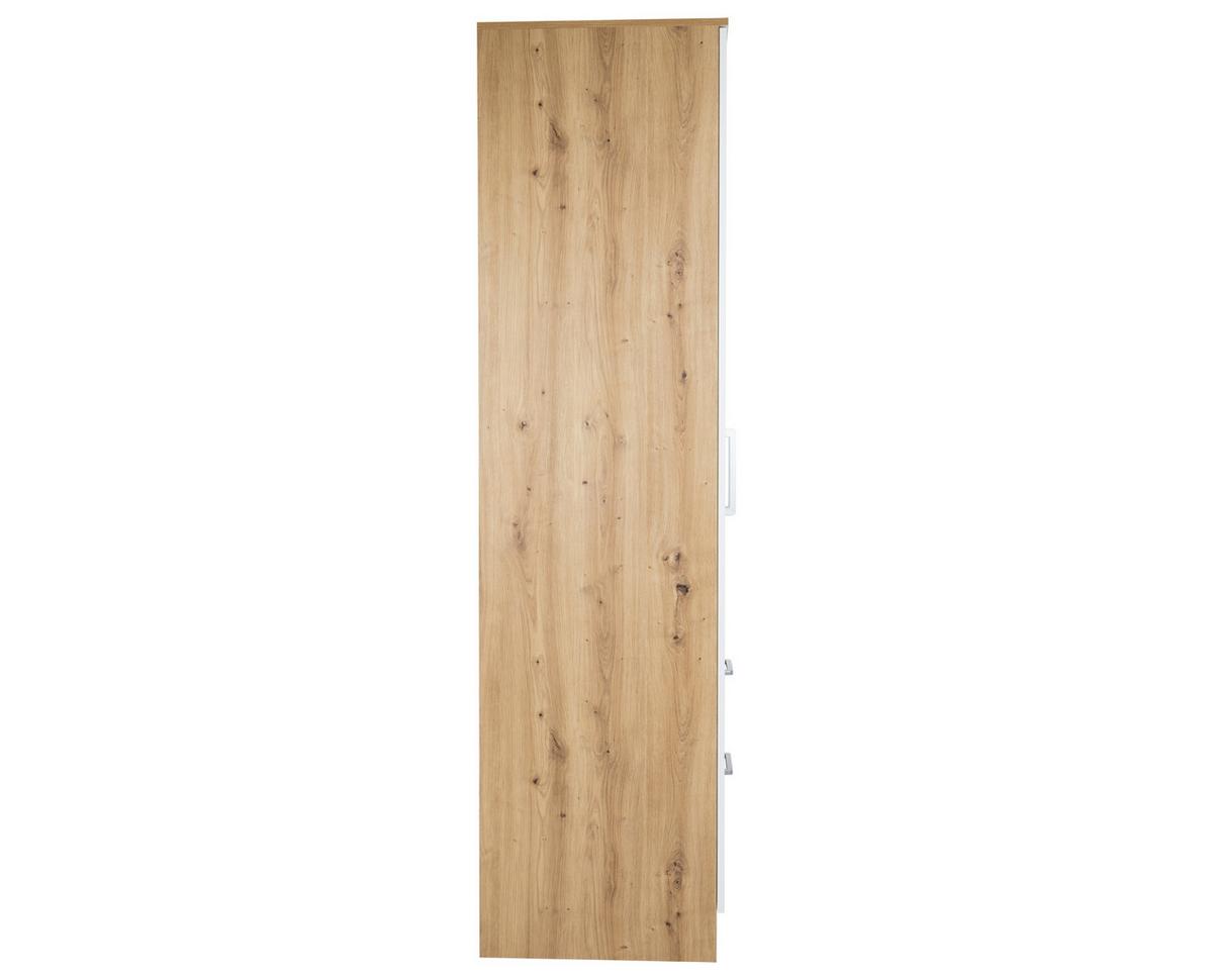KLEIDERSCHRANK 90/201/54 cm Weiß Artisan Oak mit Drehtüren - Silberfarben/Weiß, Holzwerkstoff/Kunststoff (90/201/54cm) - arthur berndt