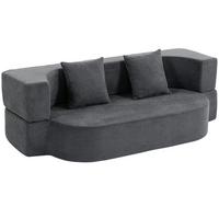 SCHLAFSOFA Polyester Dunkelgrau - Dunkelgrau, Textil (80/60/190cm) - HOMCOM