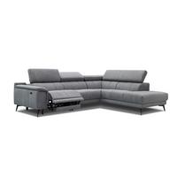 ECKSOFA FIERO 5-Sitzer mit 1 Relaxfunktion, grau - Grau, Holzwerkstoff/Textil (290/228cm) - Wozimo