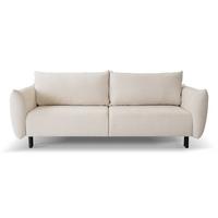 BETTSOFA UNO Beige Chenille-Stoff mit Schlaffunktion - Beige, Holz (240/90/108cm) - MASSENO