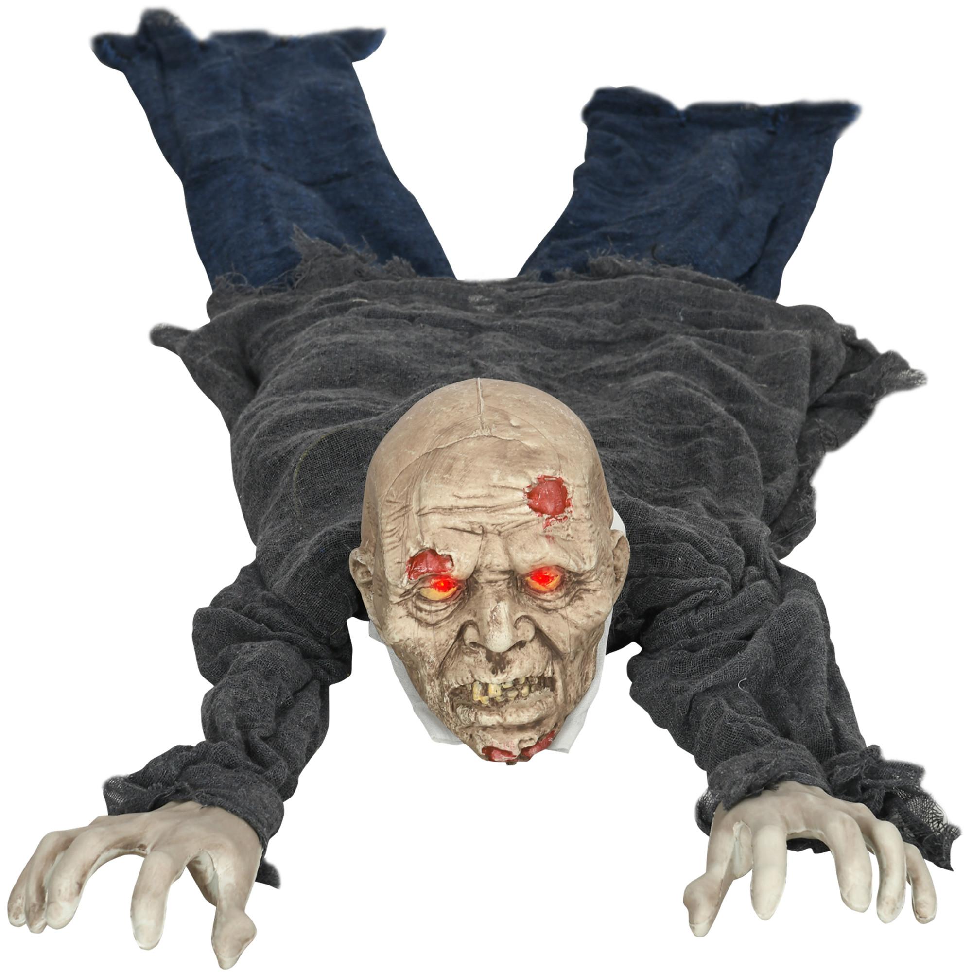 HALLOWEEN-DEKORATION Zombie Untoter 1,40 m Halloween-Zombie mit Leuchtende Augen - Multicolor, Kunststoff (20/159/45cm) - HOMCOM
