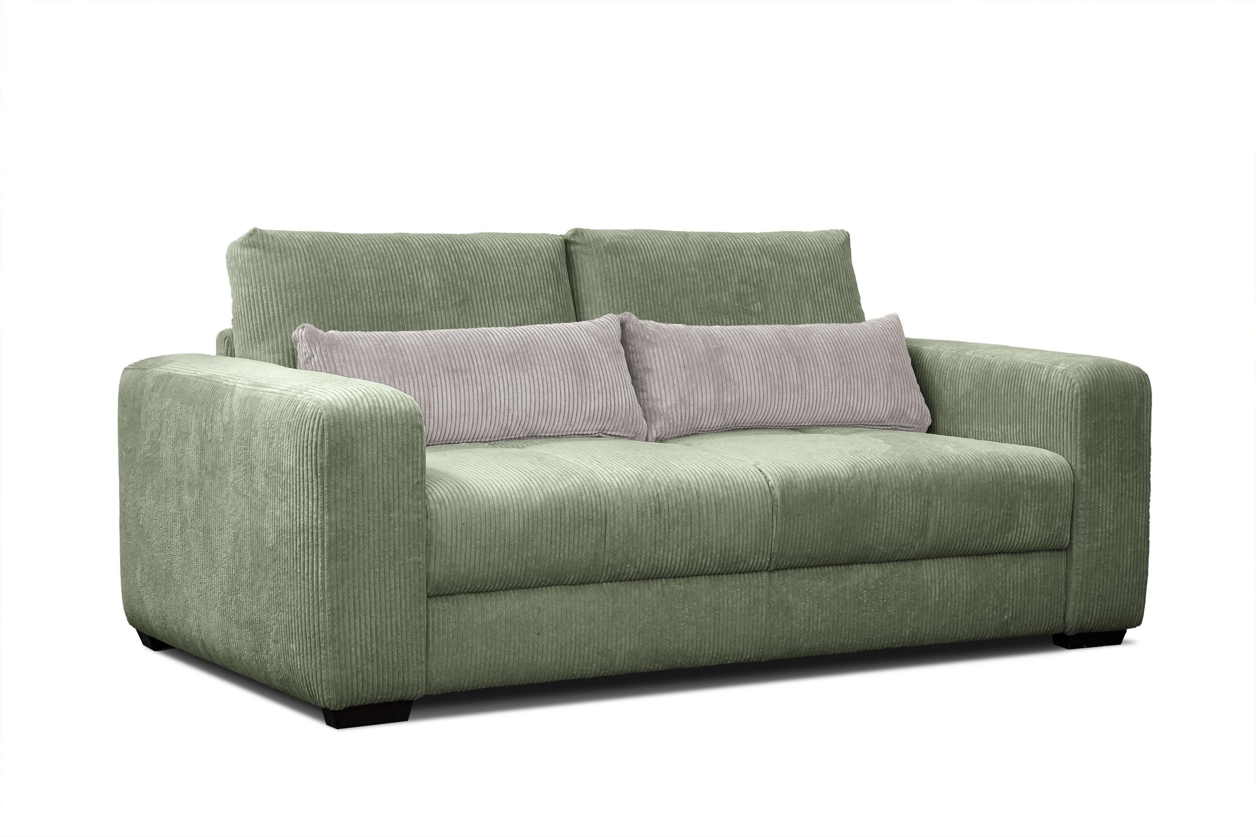 SOFA OLI 3-Sitzer, salbeigrün - Salbeigrün, Holz/Textil (208/91/108cm) - Wozimo