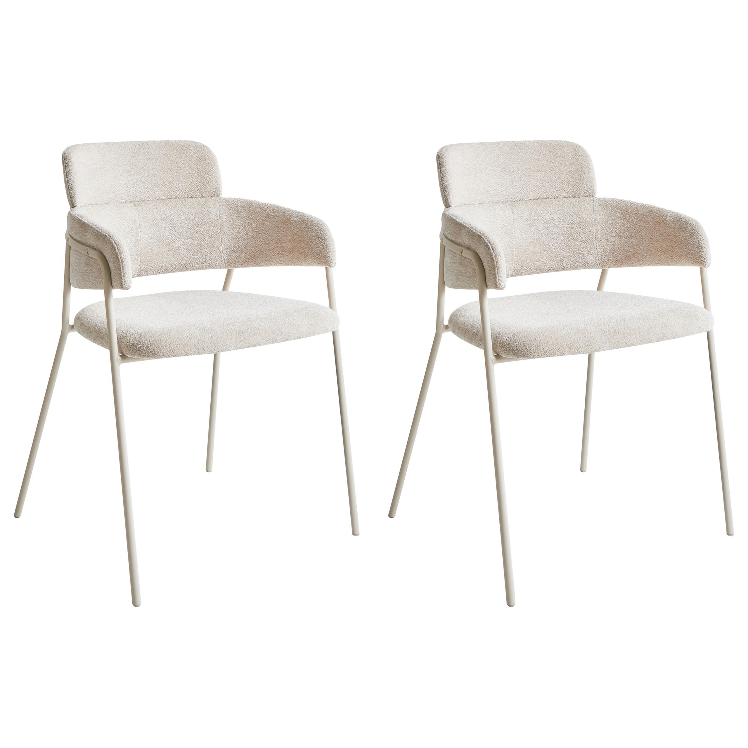 ESSZIMMERSTUHL 2er-Set Hellbeige Paonia - Beige, Textil (57/78/51cm) - Beliani