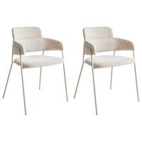 ESSZIMMERSTUHL 2er-Set Hellbeige Paonia - Beige, Textil (57/78/51cm) - Beliani