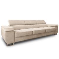 BETTSOFA MOSINE Creme Kordstoff mit Schlaffunktion - Creme, Textil (281/87/98cm) - MASSENO