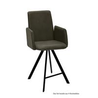THEKENSTUHL drehbar (4er-Set) Desiree 52x109x60 Schwarz/Khaki - Dunkelgrün/Schwarz, Kunststoff (60/109/52cm) - 58aufmkessel