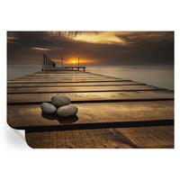 FOTOTAPETE 208x146 cm - Sonnenuntergang - Braun, Textil (208/146cm) - Wallfluent