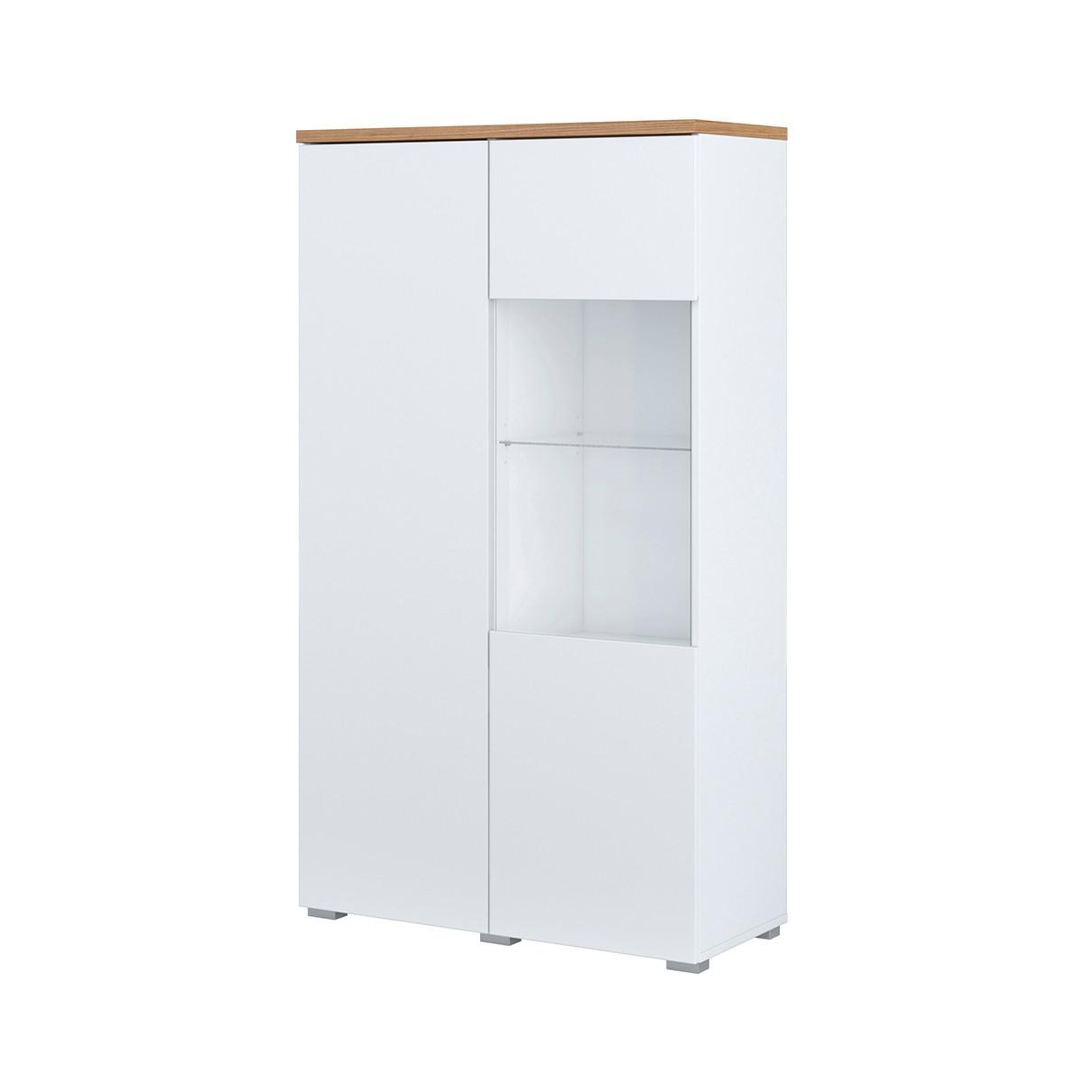 GESCHIRRSCHRANK Liko Weiß und Holz - Weiß, Holzwerkstoff (80/140/34.5cm) - Petits-meubles