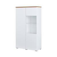 GESCHIRRSCHRANK Liko Weiß und Holz - Weiß, Holzwerkstoff (80/140/34.5cm) - Petits-meubles