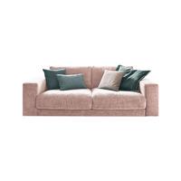 SOFA 2-SITZER MADELINE Pink Cord - Schwarz/Rosa, Kunststoff/Textil (230/85/127cm) - KAWOLA