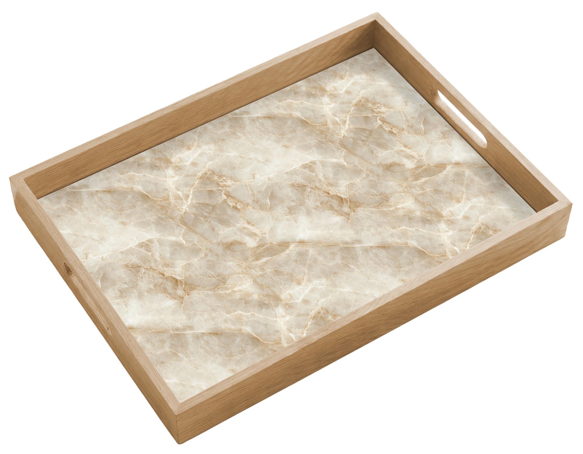 TABLETT Hellbeige - Onyx - Dezent 50x35 cm - Beige, Holz (50/5/5cm) - OnlyWow