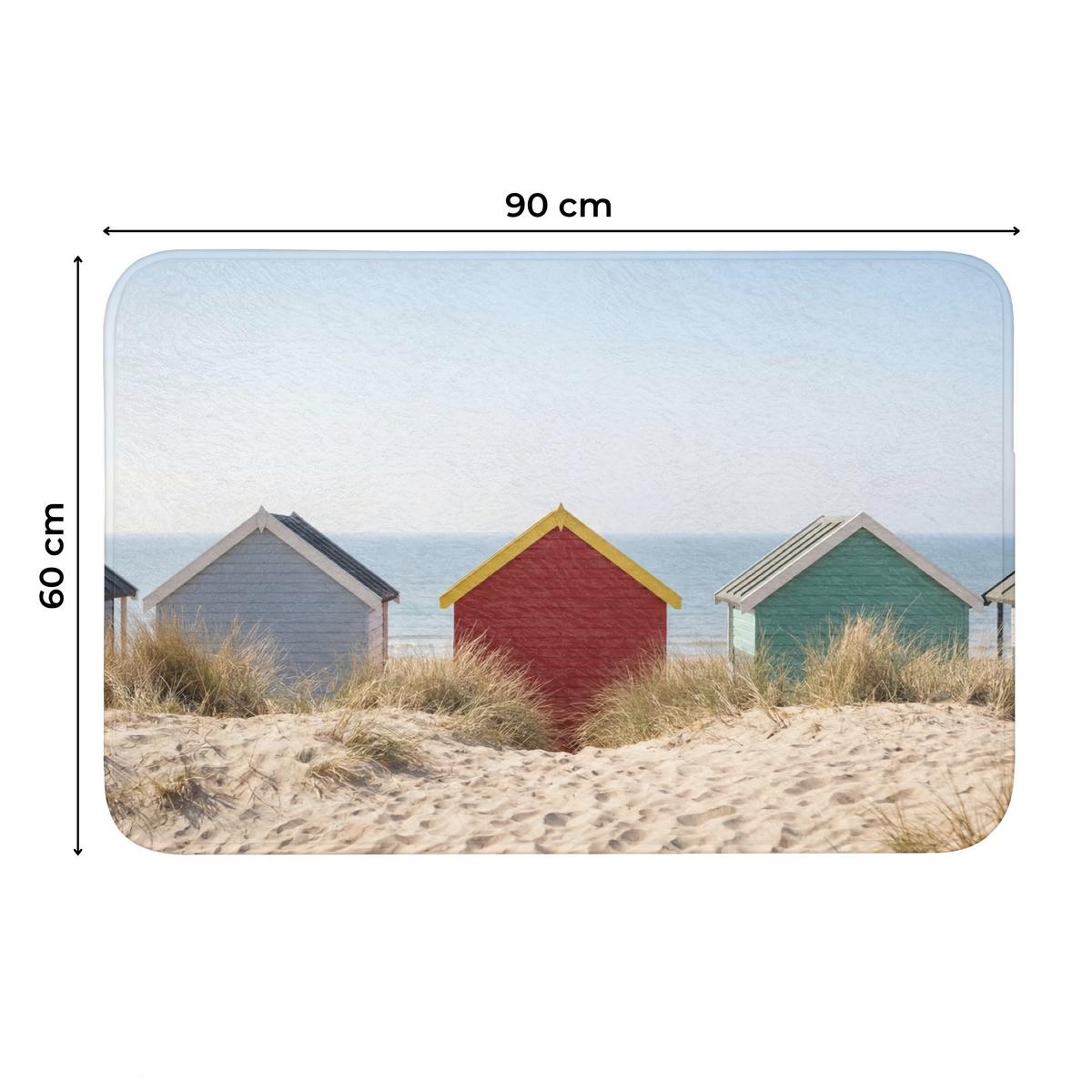 WC-VORLEGER Strand - Ferienhäuser - Farbenfroh - Dünen Toilettenteppich 90x60 cm - Multicolor, Textil (90/1cm) - OnlyWow