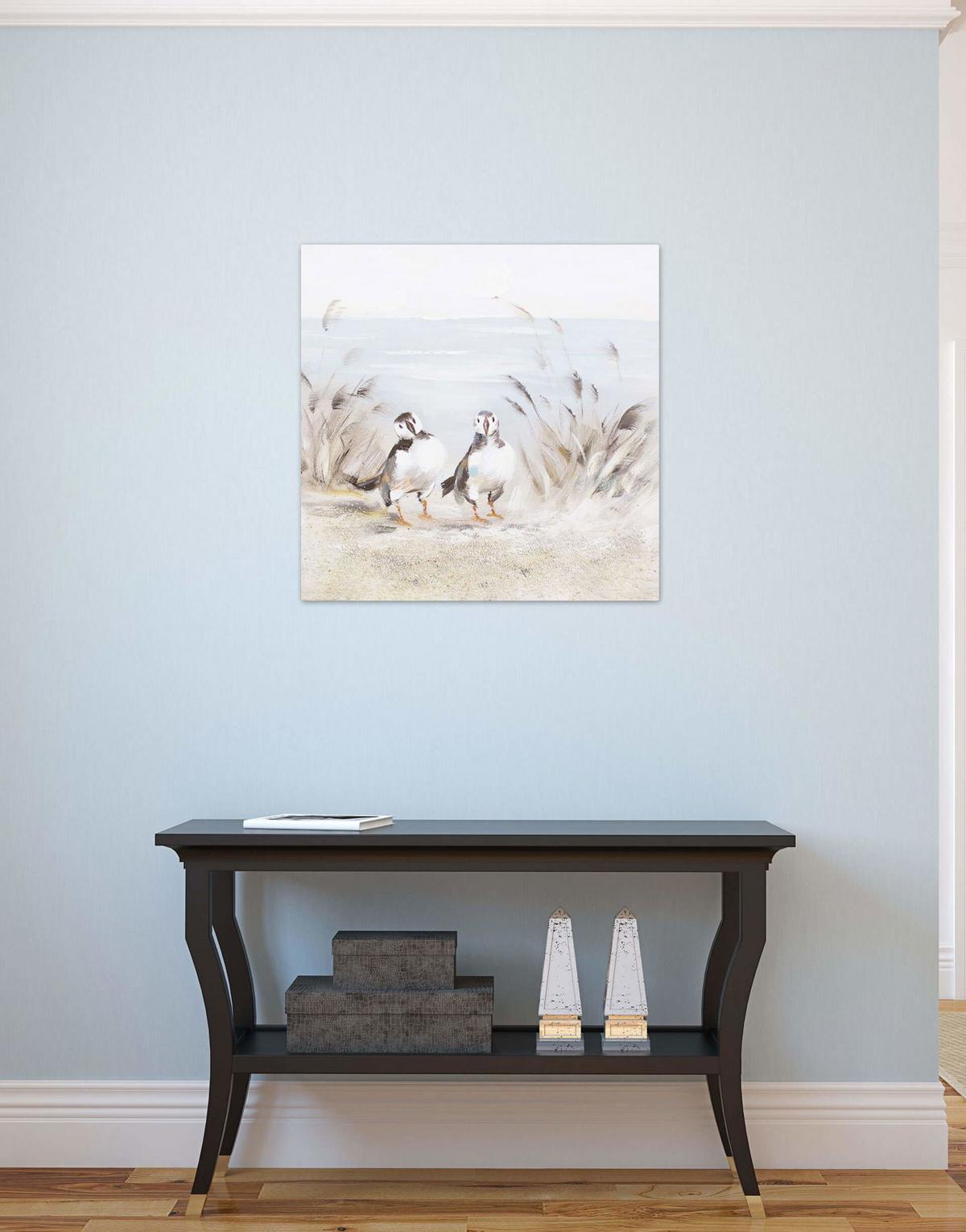 ACRYLBILD HANDGEMALT 60/60 cm - Taupe/Weiß, Holz/Textil (60/60cm) - KUNSTLOFT